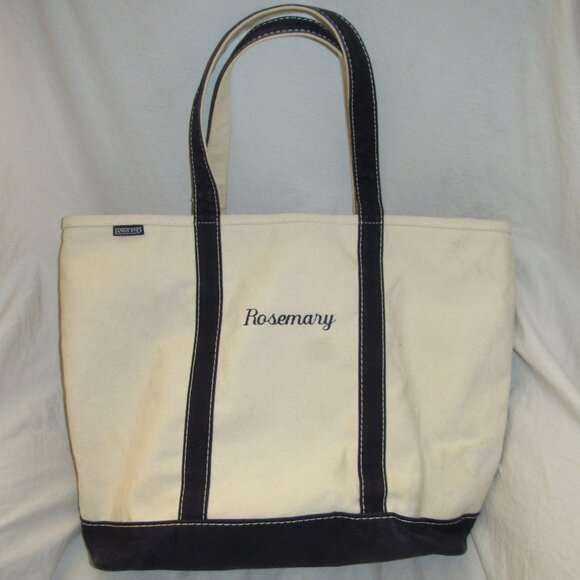 Vtg 90s Y2K Lands End Canvas Tote Bag LARGE Beach Boat Key Clip Zipper ROSEMARY - Picture 1 of 10
